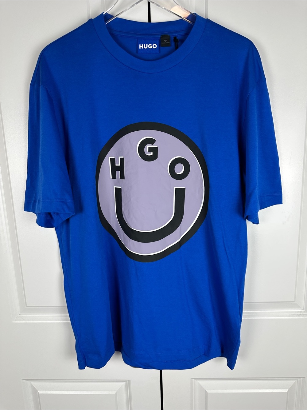 HUGO Men's Blue Smiley Graphic T-Shirt - Picture 2 of 7